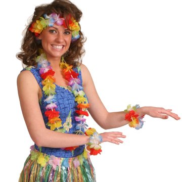 Aloha Luau Deluxe 4 Piece Silk Lei Set